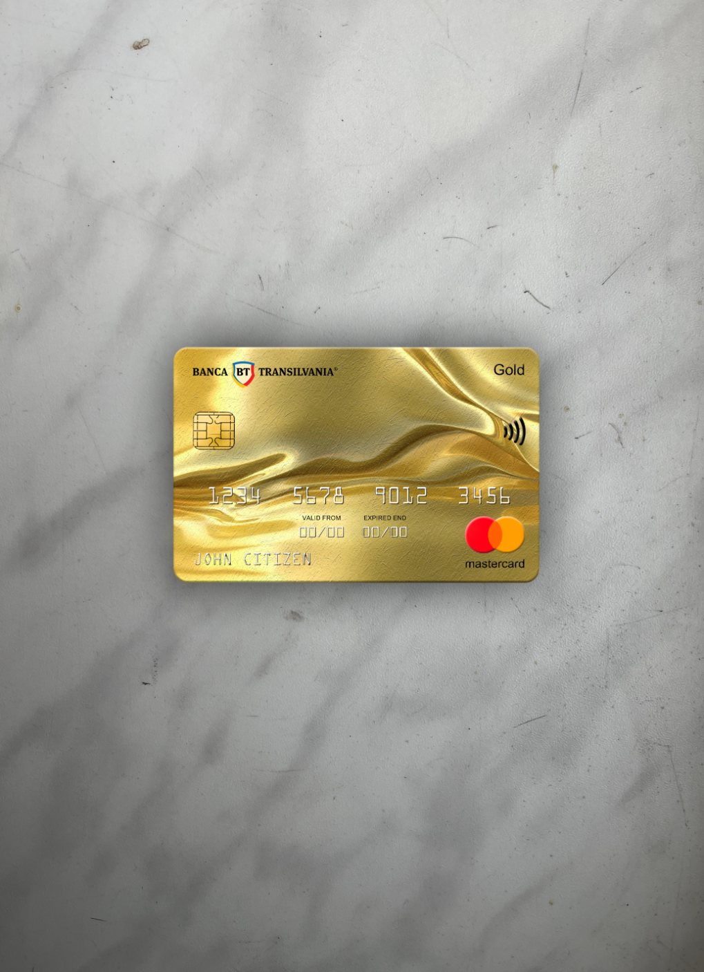 Download Romania Banca Transilvania bank mastercard gold photolook front Photoshop template